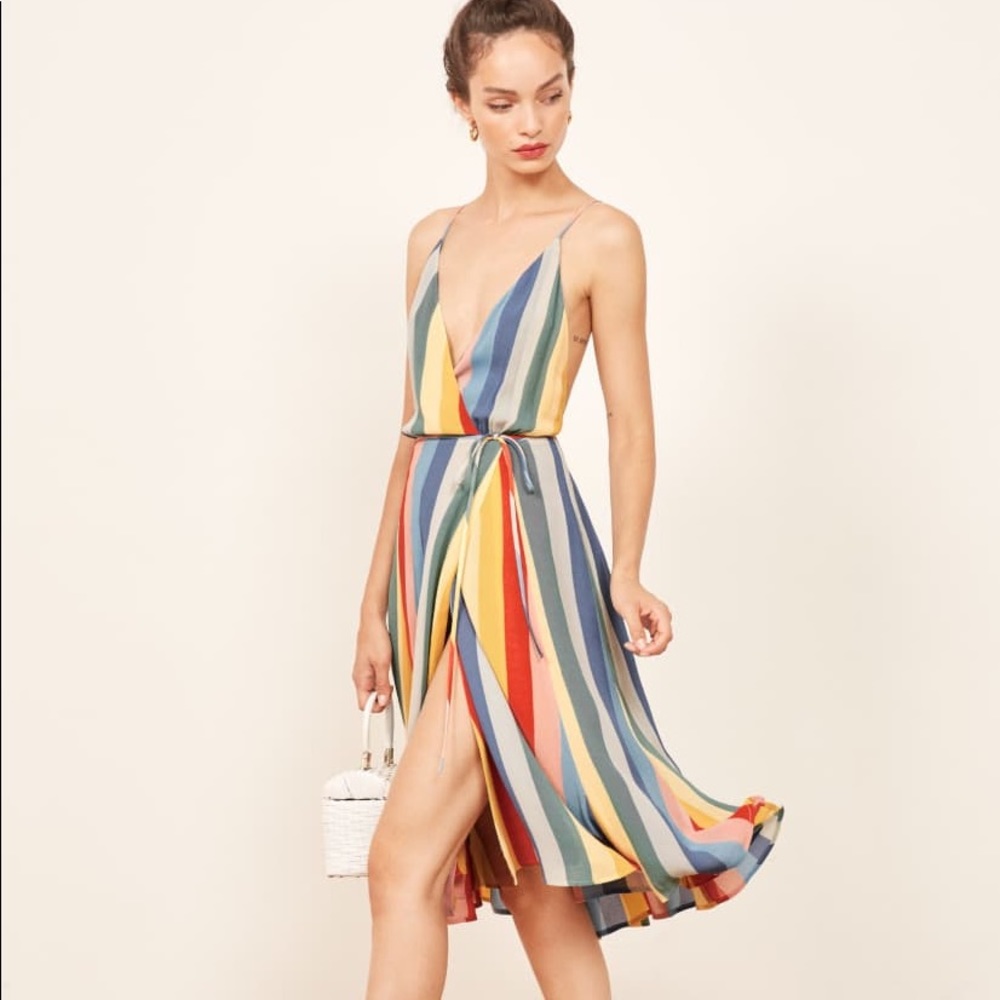 Reformation Tropics Dress in Starburst (Rainbow)